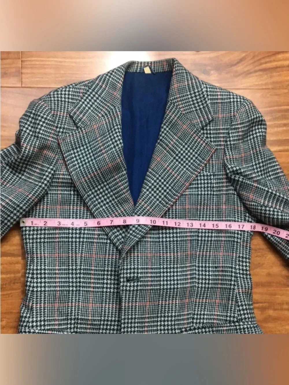 Vintage Men The Highlander Tailored Grey Glen Plaid Wool Classic Blazer Size 36S